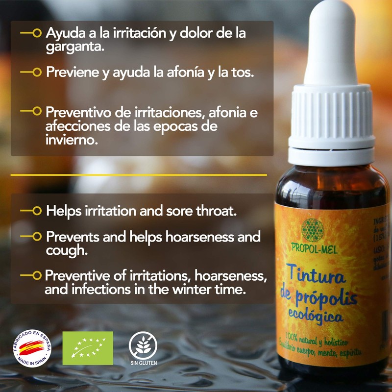 Organic Propolis Tincture - Pack - 2 Bottles 20ml Each