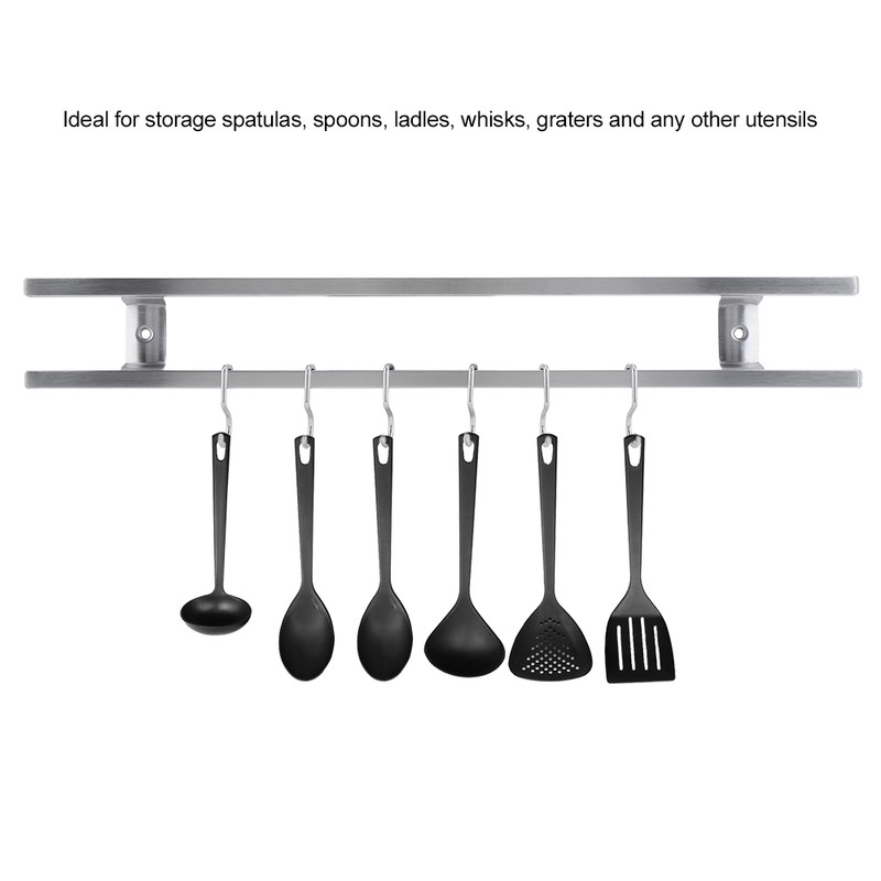 Stainless Steel Magnetic Knife Holder Wall Mounted Double Bar Kitchen