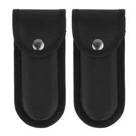 2Pcs Nylon Pocket Knife Holder, 5''-5.5'' Folding Knife Sheath with Snap Closure & Belt Loop, Vertical/Horizontal Knife Case for Belt, Pocket Knife Holster for Multitool, Swiss Army Knife
