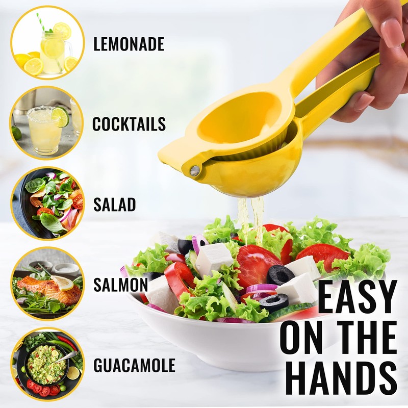 Zulay Kitchen sqeeze-001 Single Bowl Squeezer, Aluminium, Lemon Yellow