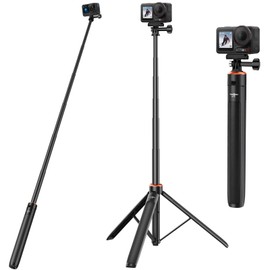 136 cm Selfie Stick Tripod for DJI Osmo 360, Osmo Action 5 Pro/4, 2-in-1 Extension Travel Tripod Holder for Osmo Action 5 Pro, Osmo Action 4, Osmo Action 3, Osmo Pocket 3 - Osmo Action Accessories
