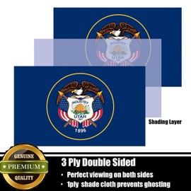 Nuibers Utah Flag 3x5 FT Sturdy for Outside, Heavy Duty 3Ply Polyester Utah State Flags Outdoor, Double Sided Long Lasting UT State Flag Brass Grommets
