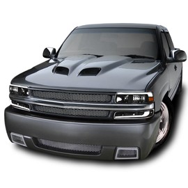 TLAPS 7422437170102 Compatible With 1999-2002 Chevy Silverado / 2000-2006 Suburban Tahoe Switchback Sequential LED Strip Bar Black Housing Headlights With Signal Bumper Lamps Amber Reflector 4-Pieces