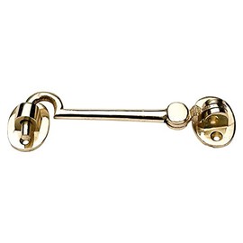 Merriway BH02550 Solid Brass Silent Cabin Door Hook and Eye Catch, 150mm (6 inch)