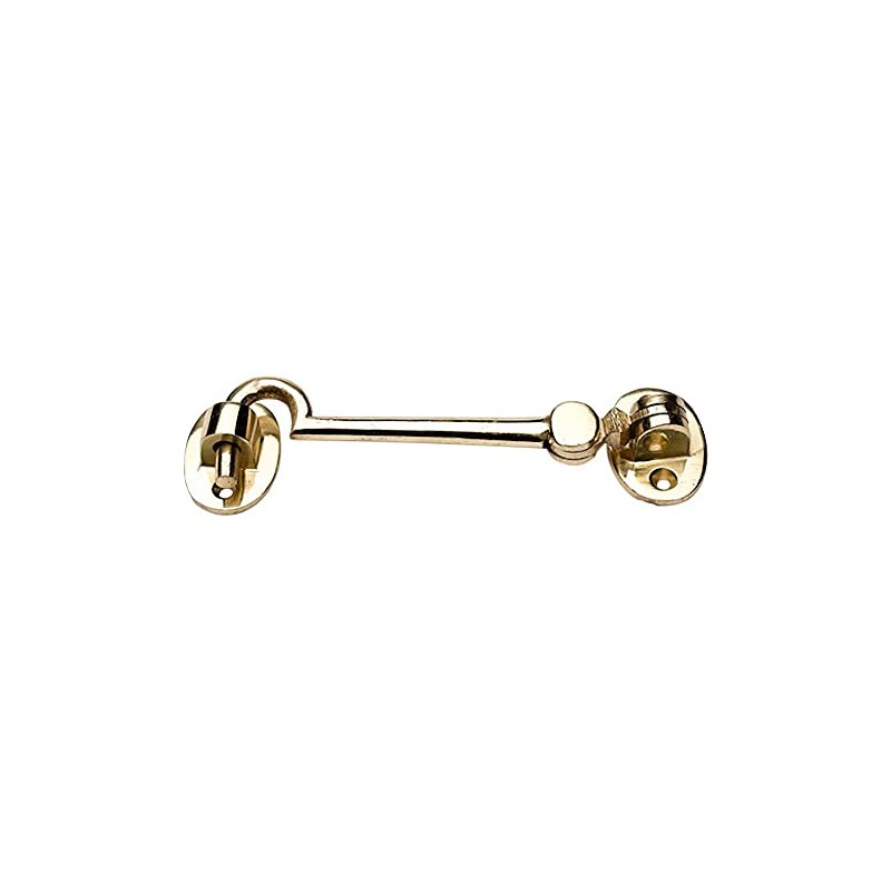 Merriway BH02550 Solid Brass Silent Cabin Door Hook and Eye