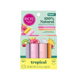 eos FlavorLab Super Soft Shea Lip Balm Sticks - Totally Tropical Variety Pack  Lip Moisturizer  24 Hour Hydration  Gluten Free Lip Care4 Pack         