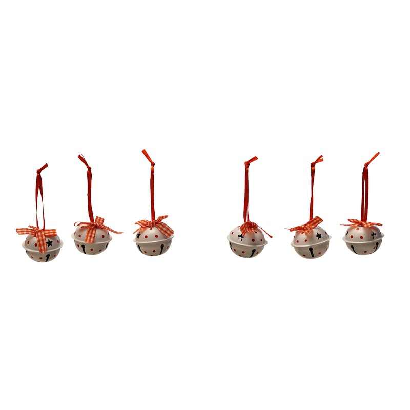 khevga traditional christmas tree ornaments: Metal bell tree decorations set