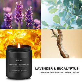 Lavender & Eucalyptus Candle | Scented Candle for Home, Aromatherapy Candle - Soy Candles for Home Scented, Candle Gift for Women Men, Home Fragrance Decoration -7oz Jar Candles