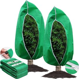 Hcirjhie Plant Covers Freeze Protection，31.4''W×47'' H Covers Frost Cloth Plant Anti-Freeze Shrub Protection Bag with Zipper Drawstring Frost Blankets for Outdoor Plants (2 Pack)