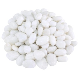 GreenVibe Pebbles for Indoor Plants, 2lbs White Pebbles 1-2 Inch Decorative River Rocks for Planters, High Polished Stones for Vase Filler Fish Tank Landscaping Garden