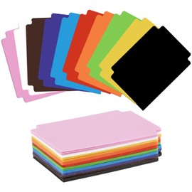 Pack of 50 Card Dividers, 95 x 70 mm Plastic Dividers, Standard Size Card Dividers, Plastic Card Dividers, Dividers Cards, for Sorting Storage (10 Colours)