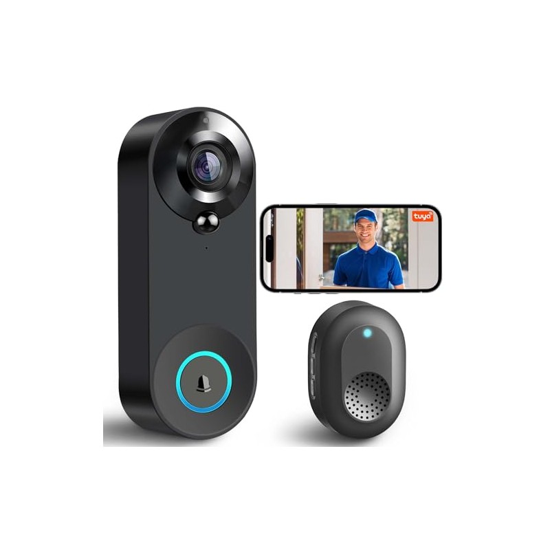 BUXFMHT Timbre con Video Inalambrico, Video Timbre Inteligente con Audio