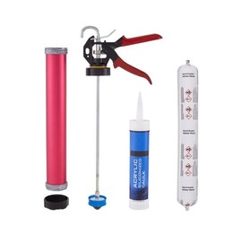 Right Hand - Sausage Caulking Gun Manual 20 oz Leakproof Cylinder Dispenser for Glue Adhesive & Sealant with 10 Cone Nozzles, Trowel & Scraping Tools Easy 360° Rotation, Soft Grip Handle & Ladder Hook