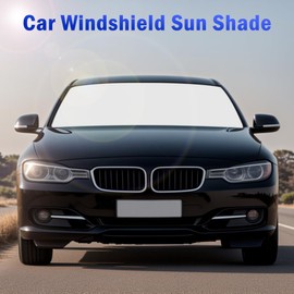 MACHSWON Car Windshield Sun Shade, 70 * 140cm/27.55 * 55.11in Car Truck SUV Front Window Shield Blocker Screen Visor Protector Cover, Heat Shield Reflector Cover - Blocks Heat and Sun, Silver