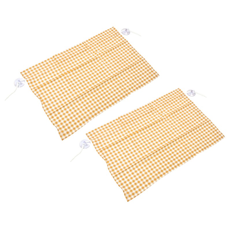 2Pcs Grid Design Anti Ultraviolet Car Curtain Side Car Window