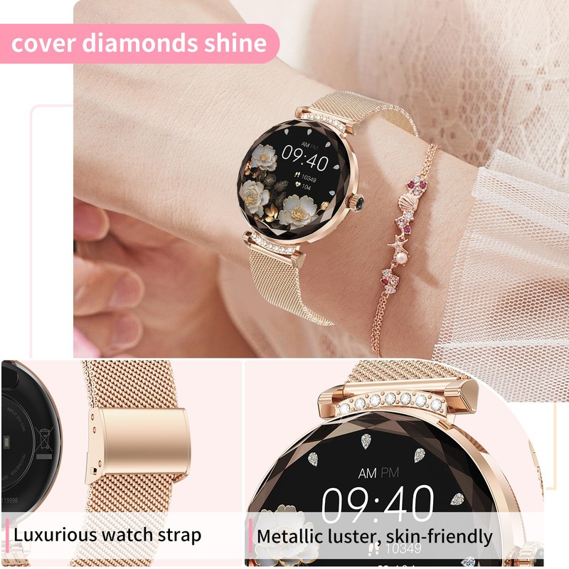 Welfiit Smart Watches for Women Android/iOS, IP68 Waterproof Fitness Tracker