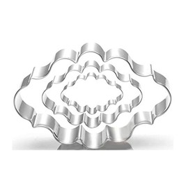 WJSYSHOP 3 Piece Oval Plaque Frame Cookie Cutter