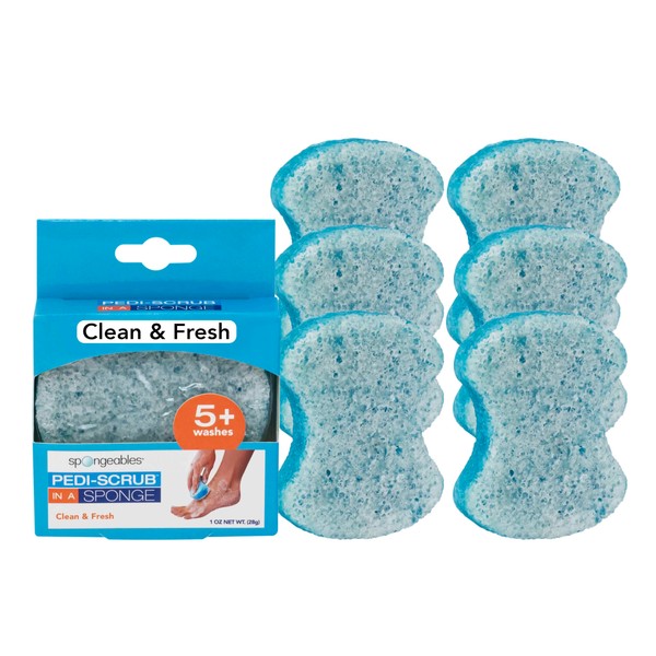 Spongeables Spongables Pedi Scrub Foot Exfoliating 5+ Wash Travel Sponge,