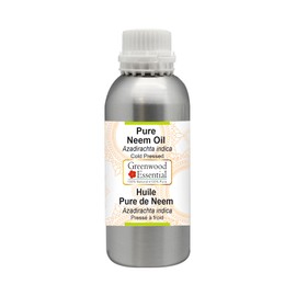 Greenwood Essential Pure Neem Oil (Azadirachta Indica) Natural Therapeutic Quality Cold Pressed 630 ml (21.3 oz)