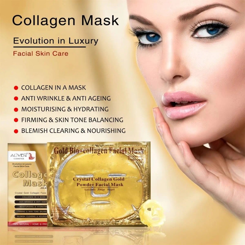 Mascarilla Facial Colageno Dorada Hidratante