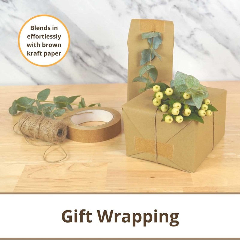 GTSE Brown Paper Tape, 24mm x 50m, Sticky Recyclable Tape
