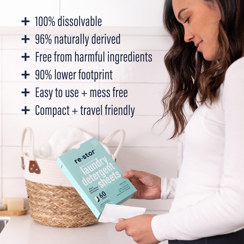 Laundry Detergent Sheets | 60 Loads | Hypoallergenic & Eco-Friendly