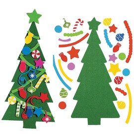 Bulk 48 Count Christmas Tree Decorating Craft for Kids: Foam Trees, DIY Bookmarks, Holiday Shapes, Classroom Activity, Self-Adhesive Shapes, Creative Play, Fine Motor Skills, Large Group Craft