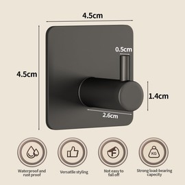 SGERUFZ 4 Stück Handtuchhalter, kein Bohren erforderlich, Handtuchhalter aus Edelstahl, funktionelle Klebehaken, wasserfeste Haken für das Badezimmer, selbstklebende Haken, Handtuchhaken