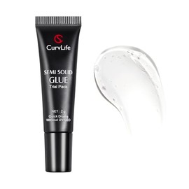Curvlife Upgraded Super Strong 10g Semi Solid Nail Glue, 2pcs Best Soft Gel Nail Glue for Press on Nails - No UV Light Needed, Long Lasting