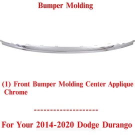 US AUTO PARTS PLUS New Front Bumper Molding Center Applique Chrome Direct Replacement For Dodge Durango 2014-2020 5113729AB CH1044114