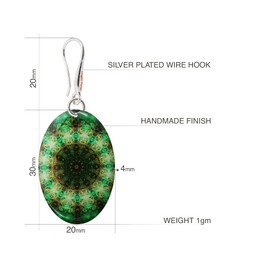 Boho Large Mandala Design Round Lightweight Earrings Hanging Jewellery for Women (Style 36 - Green)