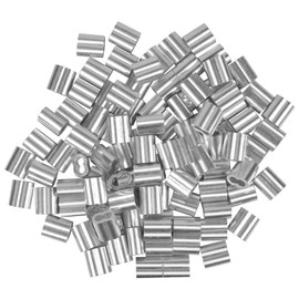 100 pieces aluminium sleeves, 4 mm aluminium clamp press clamps, aluminium wire rope clamps, aluminium double sleeves rope clamp, crimping loop for 4 mm wire rope, cable, steel cable