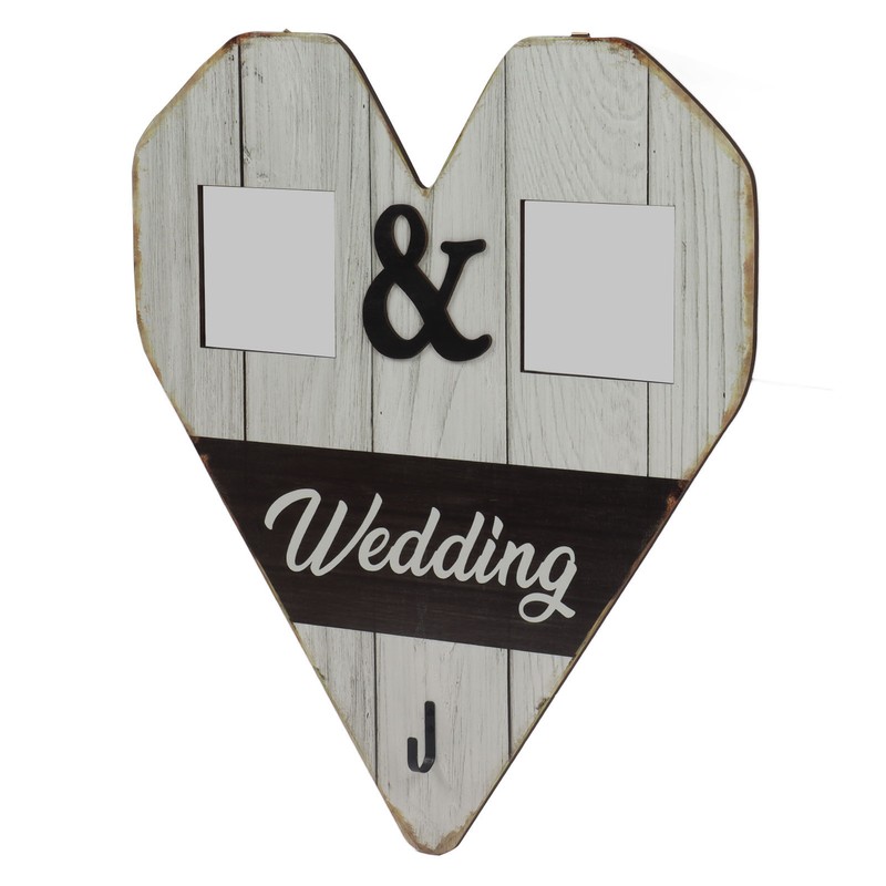 Wood Wedding Picture Frame Key Hook Wall Hanging Decoration Love