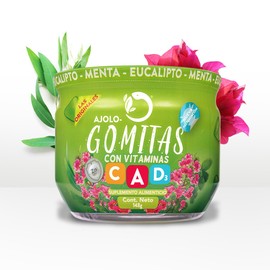 Gomitas Ajologomitas Eucalipto Menta con Vitaminas A D & C con Extractos Herbales originales (2-Pack)