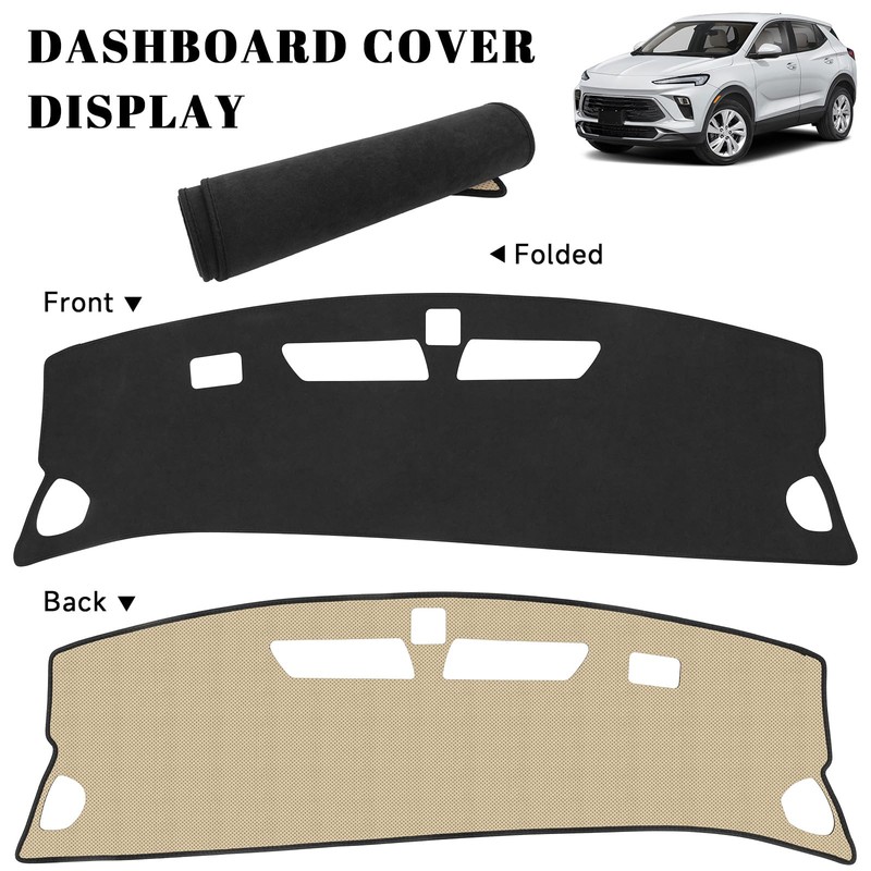 PeakPurit Black Dashboard Dash Board Cover Mat Carpet for Buick