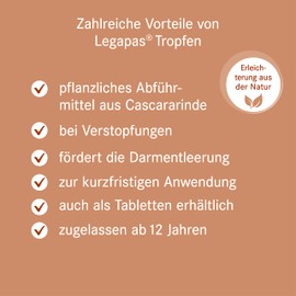 Legapas Drops: Natural Laxative for Constipation (Constipation) - Promotes Intestinal Emptying - With Cascara Bind - 45 ml