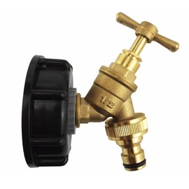 IBC Tank Fittings Selection - S60x6 & S100x6 Adapters - Male, Female, Threaded, Barbed, Valves, Spouts, MDPE Options (IBC Brass bib Quick (s60x6))