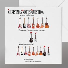 Funny Guitar Christmas Card, Electric Guitar Christmas Card, Rock Guitar Christmas Card