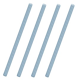 Jyvex Set of 4 Threaded Rods M8 Stainless Steel, Threaded Rods M8 x 300 mm, DIN 976 Grub Screws Galvanised Steel, Threaded Rod Strength Class 4.8, Threaded Rods with Standard Thread, Metric Threaded