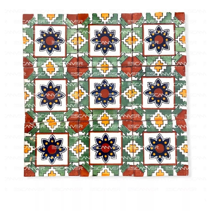 45 Pieza Azulejo Talavera 10cm Diferentes Colore Confeti Msi