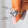 Story Jewellery Sterling Silver Cubic Zirconia Lotus Promise Rings for