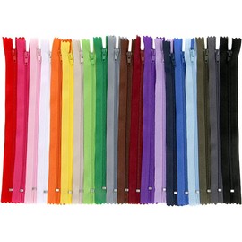 20 Pcs 9 Inch Nylon Coil Zippers Colorful Craft Zippers Sewing Zipper for Making Bags Pouches Fasteners