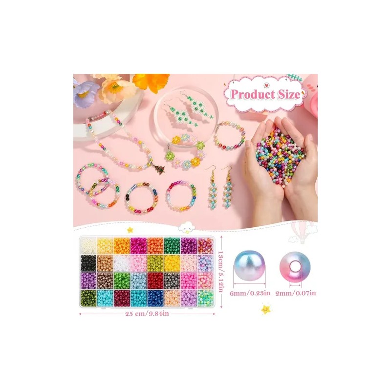 2000pcs Cuentas De Perlas Para Pulseras, Joyas, Collares