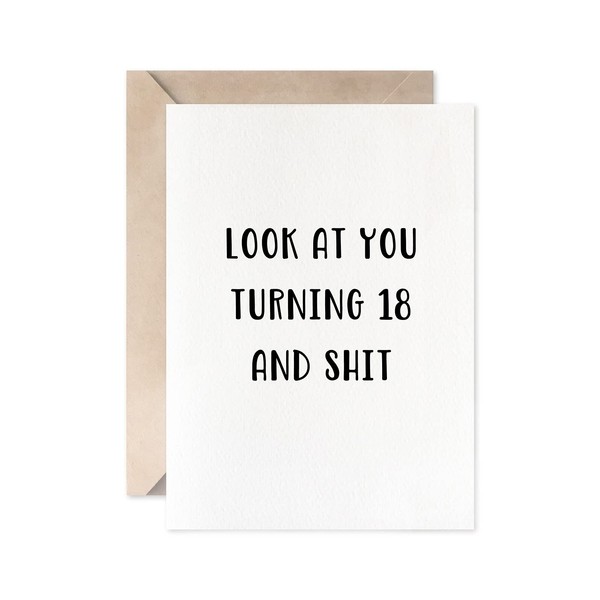 18th Birthday Card Funny For Boys Or Girls, Turning 18 Birthday Card For Son, Daughter Or Friend