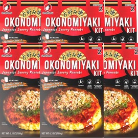 Otafuku Okonomiyaki Kit- Includes Okonomiyaki Flour and Okonomiyaki Sauce for Japanese Savory Okonomiyaki Pancakes (6 Kits)