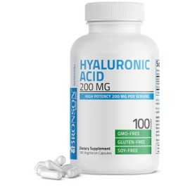 Bronson Hyaluronic Acid 200 MG High Potency Joint Health & Healthy Skin Support, Non-GMO, 100 Vegetarian Capsules
