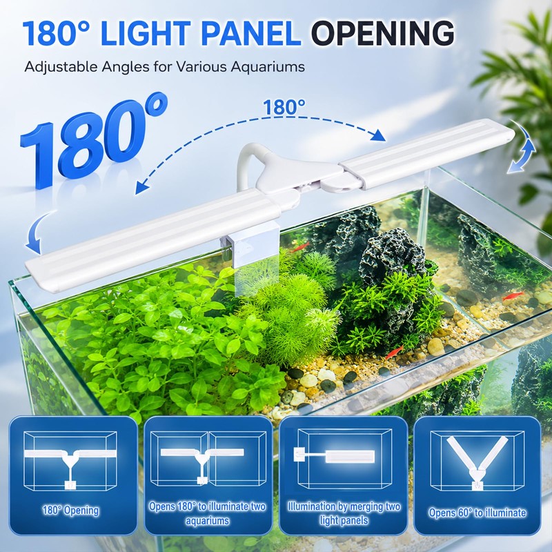 Led Aquarium Light Clip on Fish Tank Light Full Spectrum