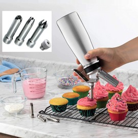 For cream dispenser replacement nozzles, stainless steel nozzles, piping nozzle set, for cream dispenser, 3 nozzles set, universal cream dispenser replacement nozzles