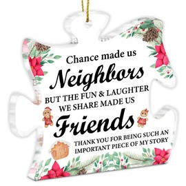 Neighbor Gifts, Neighbor Christmas Ornament, Thank You Gift for Neighbor Friend Acrylic Puzzle Piece Ornament Christmas Tree Decorations