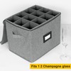 VERONLY Champagne Flute Storage Box with Dividers, Champagne Glass Storage
